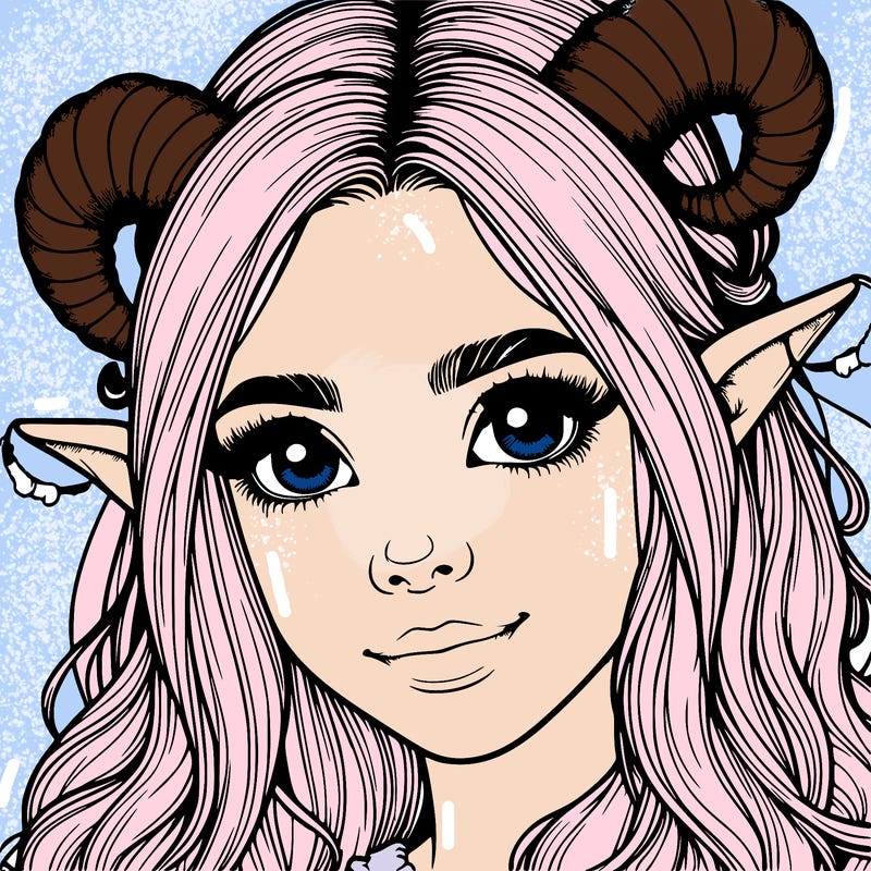 realistic girl with horns