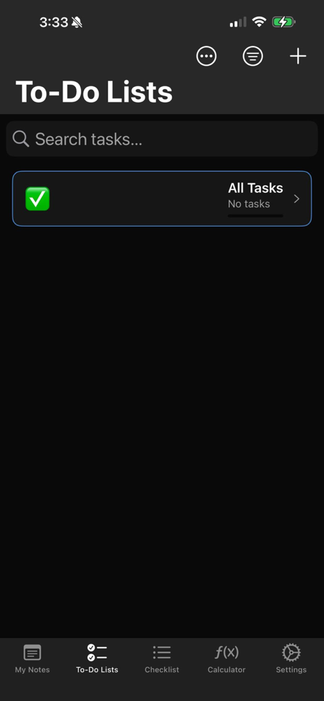 Note Book App - Pantalla de listas de tareas de la App Bloc de Notas que muestra categorías de tareas y barra de búsqueda
