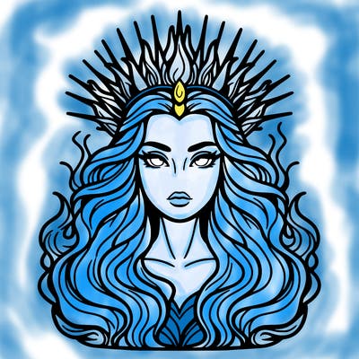 realistic beautiful queen of fire