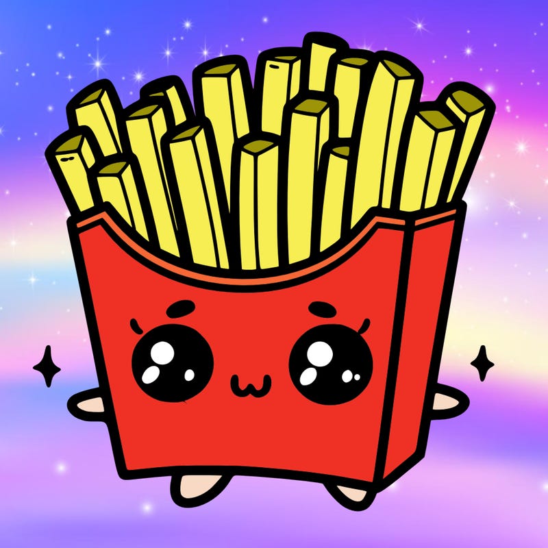 a cute. french fries