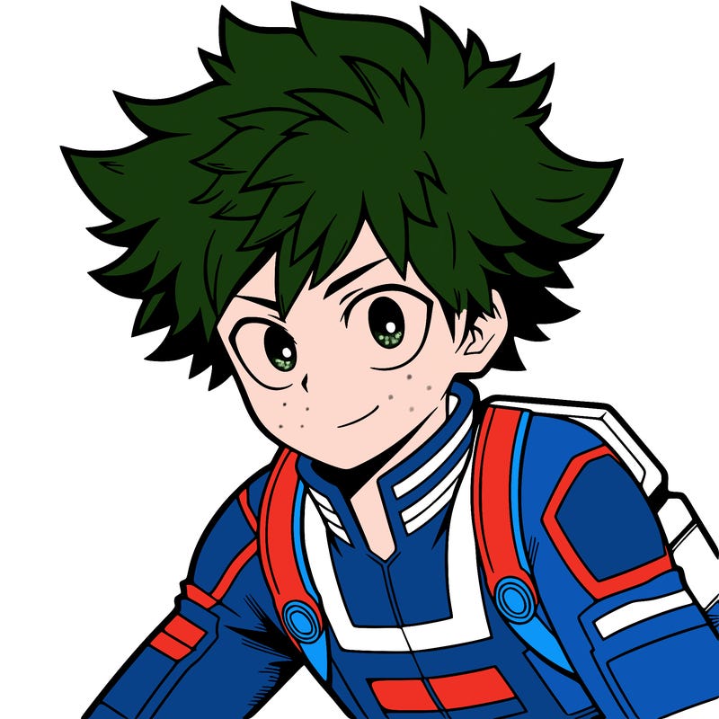 deku from the anime “my hero academia”