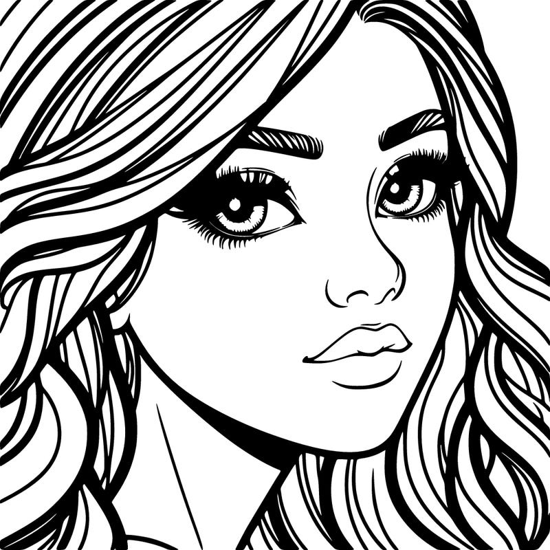 realistic pretty girl's face