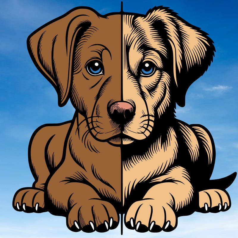 realistic dog split picture