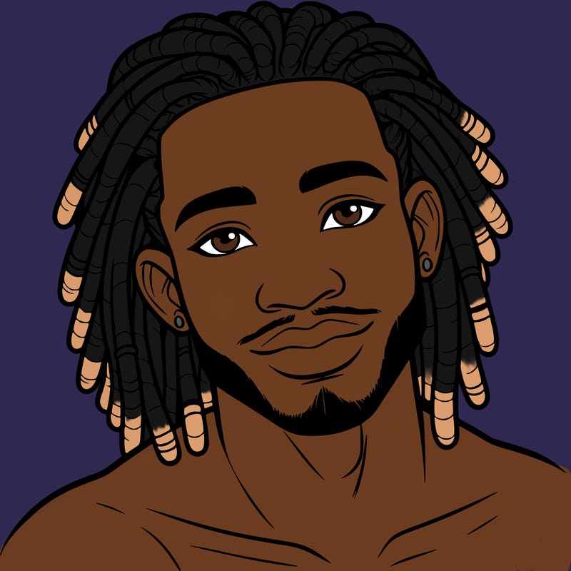 beautiful african american man with dreads