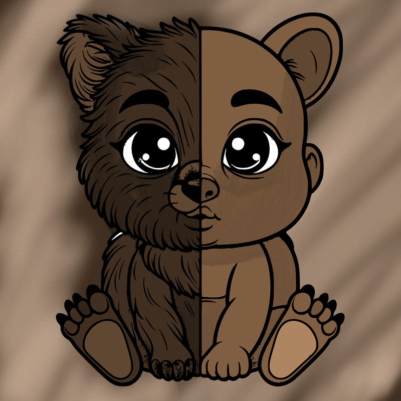 half animal half human baby realistic