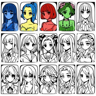 girls that look diffrent anime