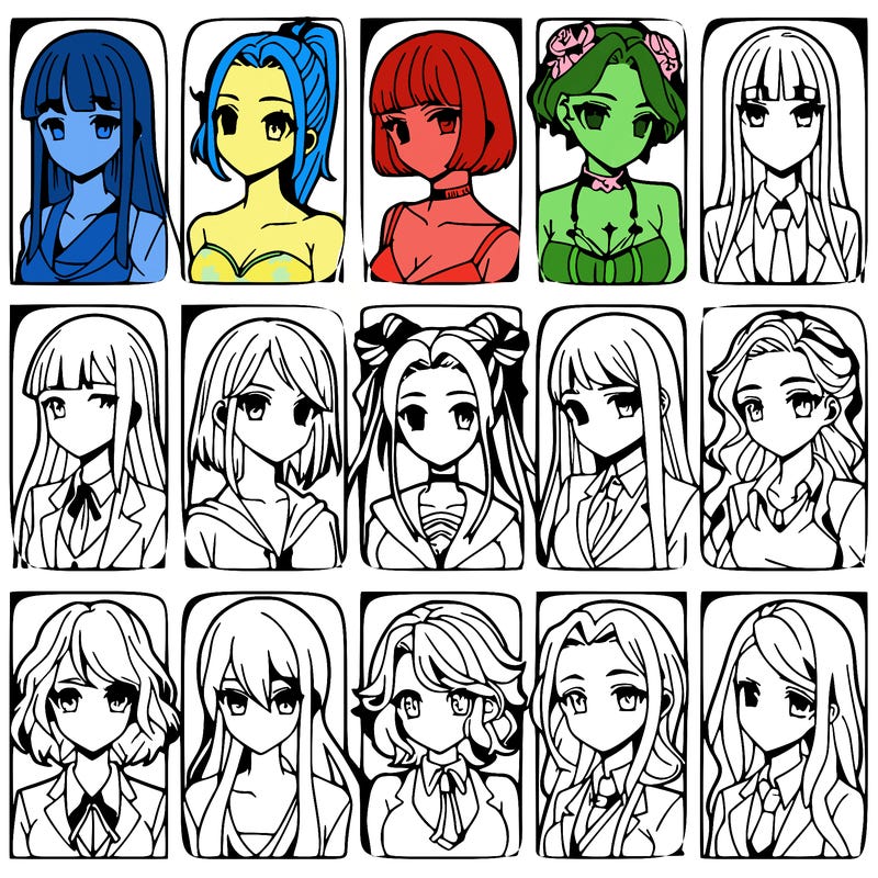 girls that look diffrent anime