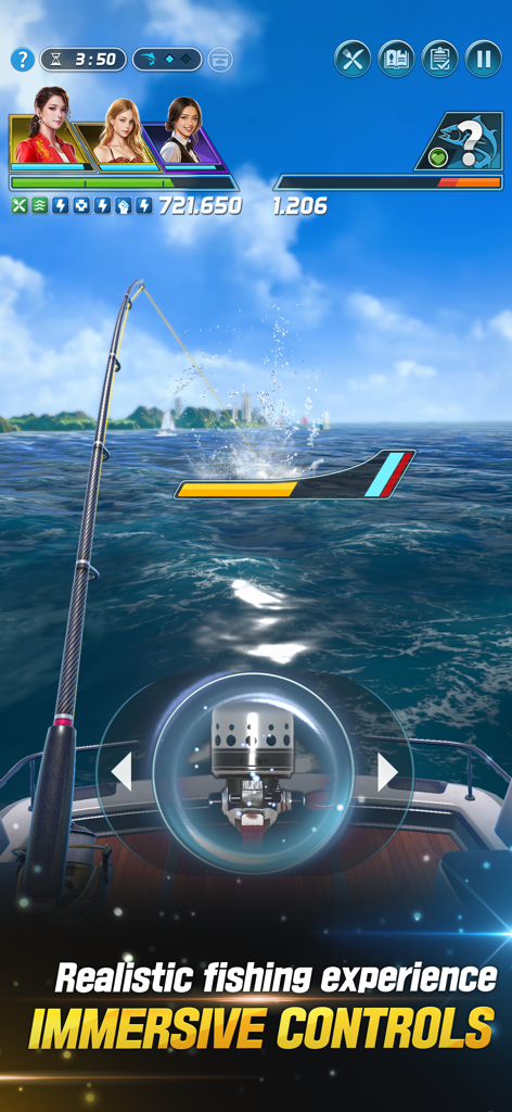 Ace Fishing Crew gameplay showing realistic 3D fishing mechanics and immersive controls