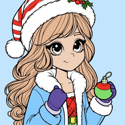 realistic christmas girl