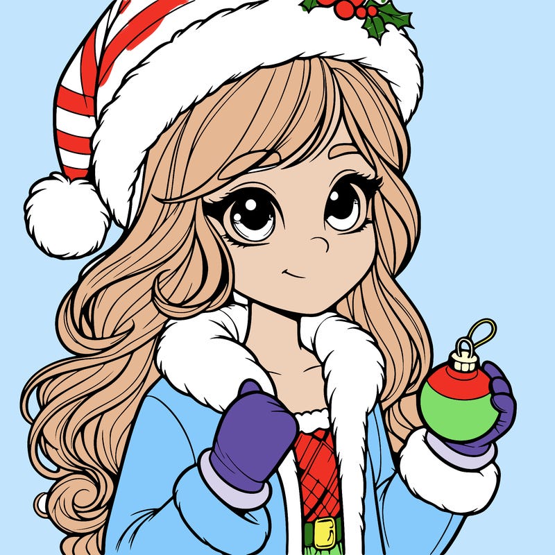 realistic christmas girl