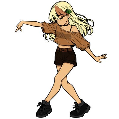 realistic girl danceing