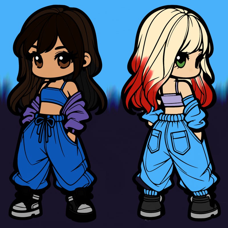 girl in crop top and baggy pants