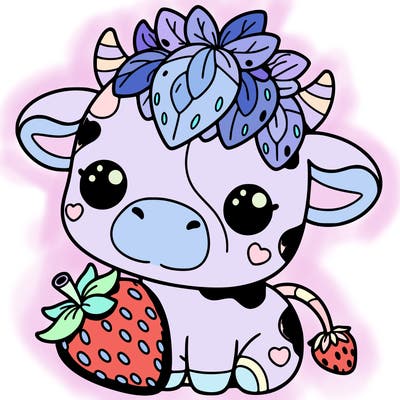 cute strawberry cow