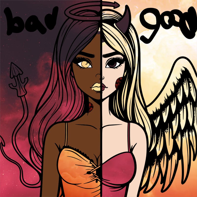 devil vs angel realistic girl