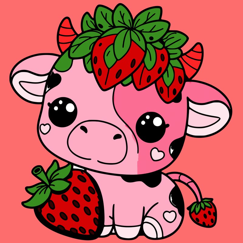 cute strawberry cow