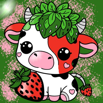 cute strawberry cow