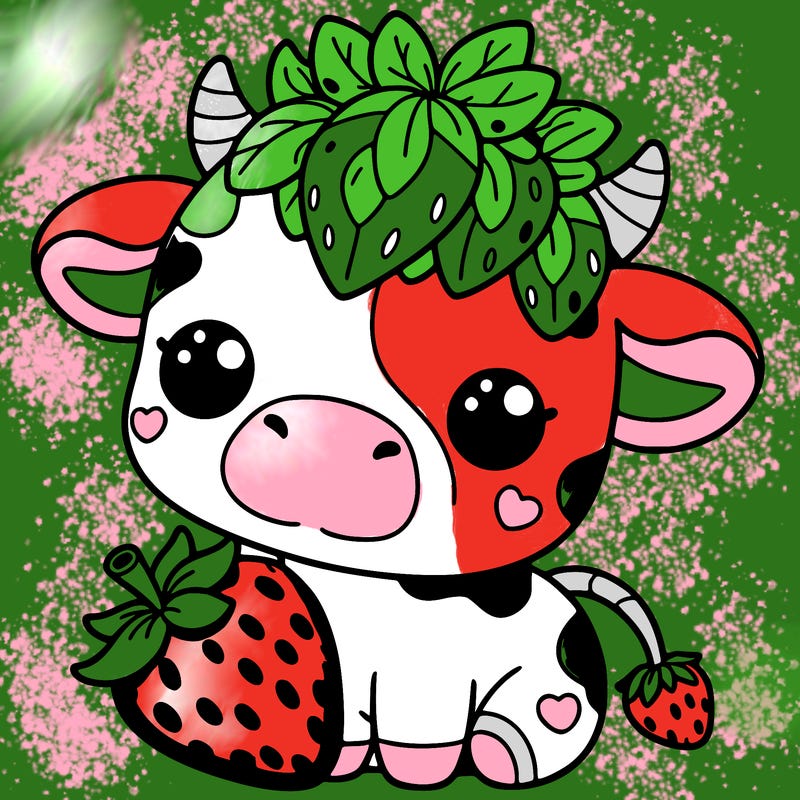cute strawberry cow