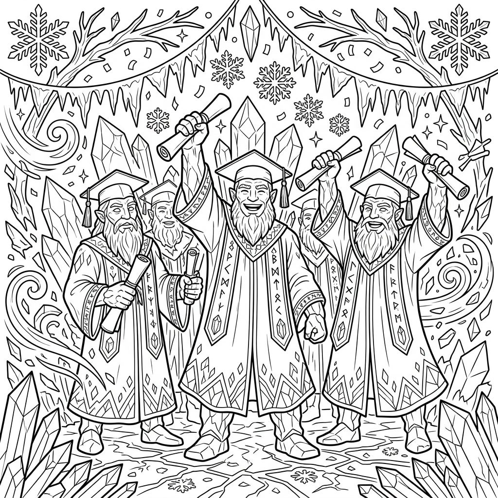 Frost Giants Graduation Day Coloring Page Fun