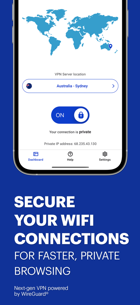 Malwarebytes - Mobile Security - Malwarebytes mobile app screen showing an active secure VPN connection for private browsing.