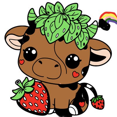 cute strawberry cow