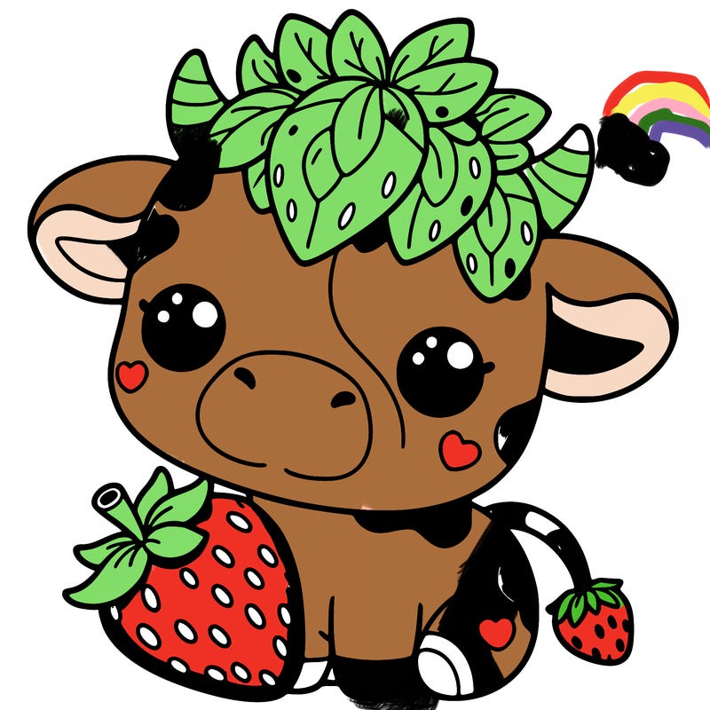 cute strawberry cow