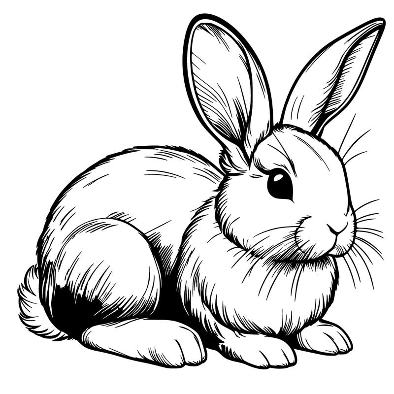 realistic bunny with ears down
