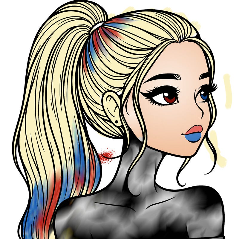 a beautiful and realistic girl with a high pony tail