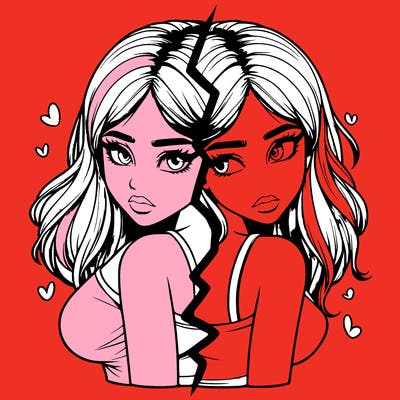 realistic girl split