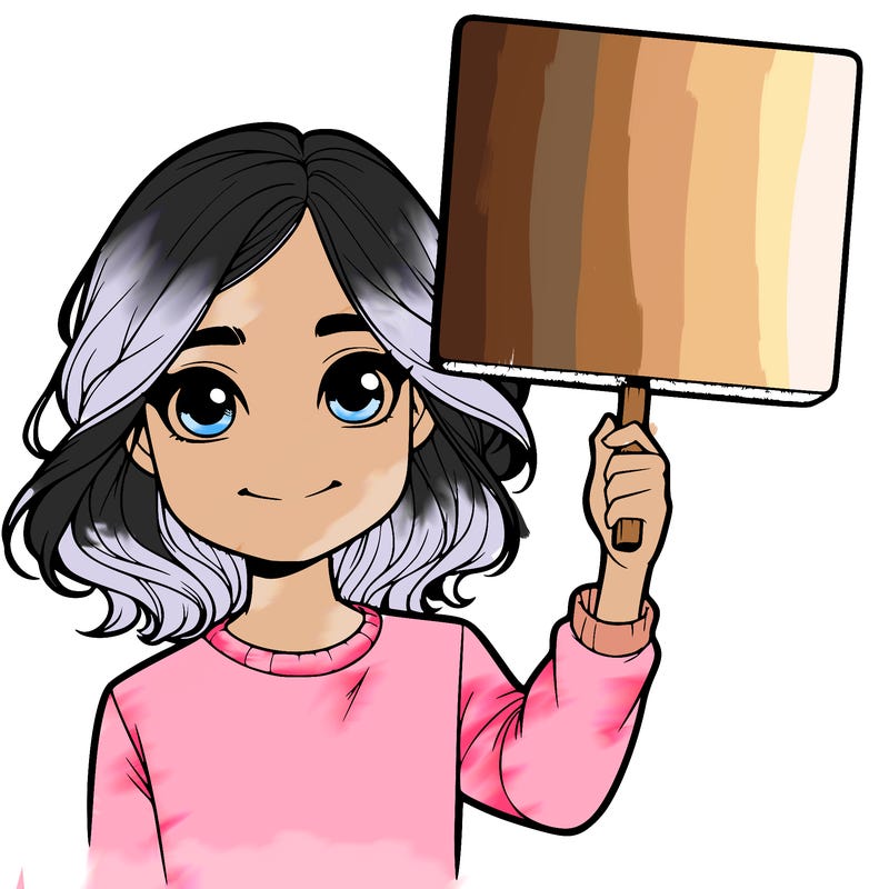 realistic girl holding up a sign