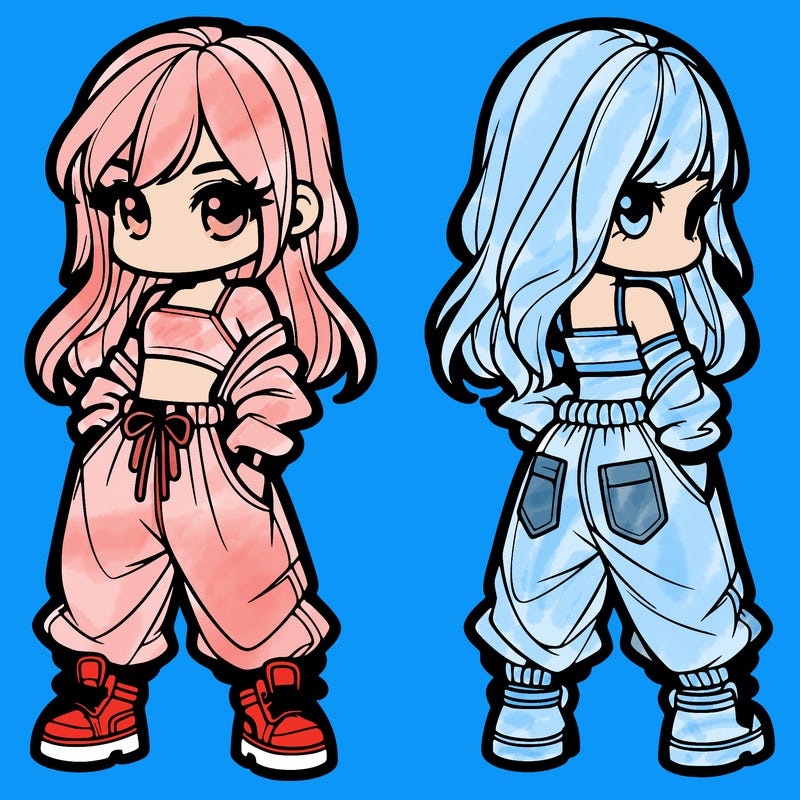 girl in crop top and baggy pants