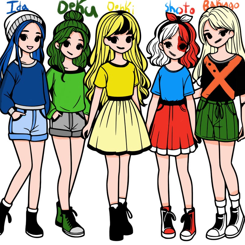 a group of five girls