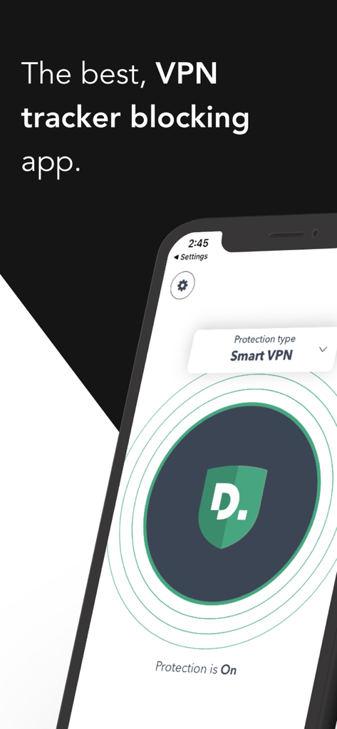 Disconnect Premium VPN app interface showing smart VPN protection is on with a shield icon