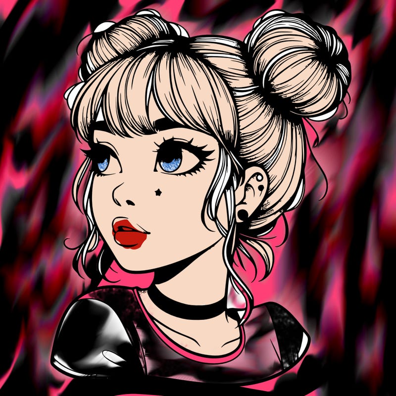 realistic girl with spacebuns