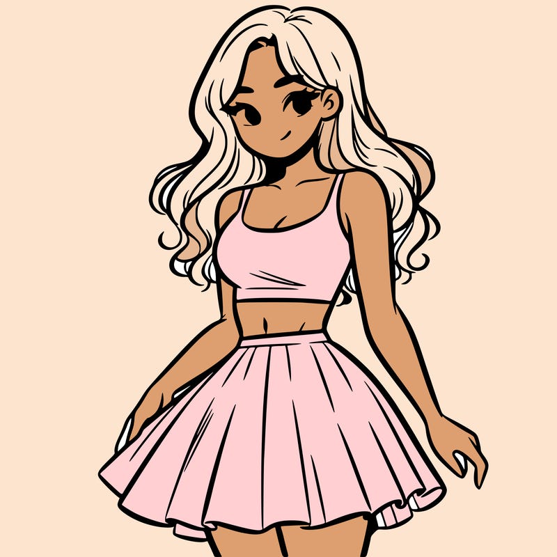 woman in a skirt and crop top