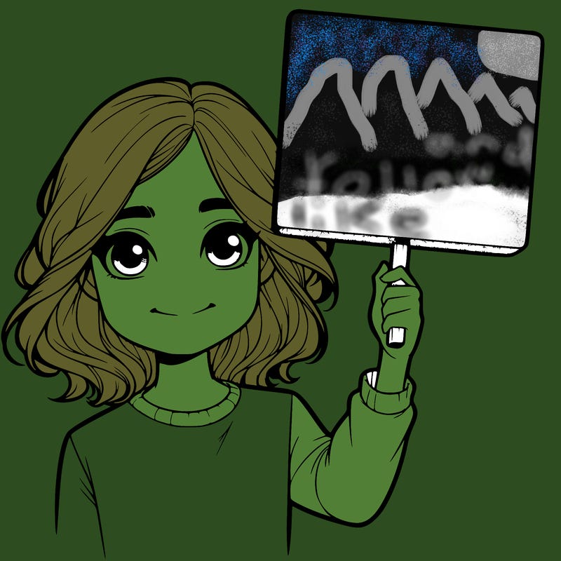 realistic girl holding up a sign