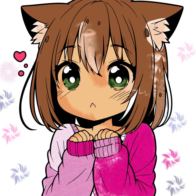 shy anime catgirl
