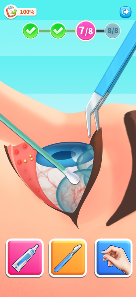 Match Villa™: Makeup ASMR - Um close-up da jogabilidade de tratamento ocular em Match Villa Makeup ASMR