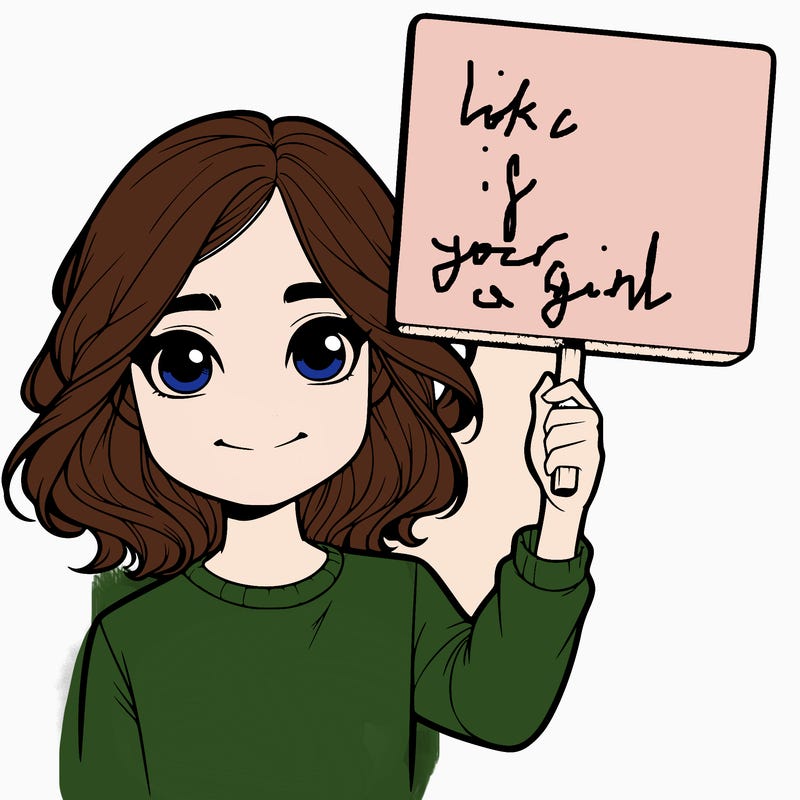 realistic girl holding up a sign