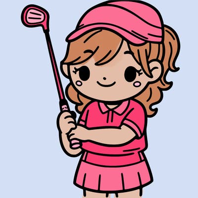 girl holding a golf club