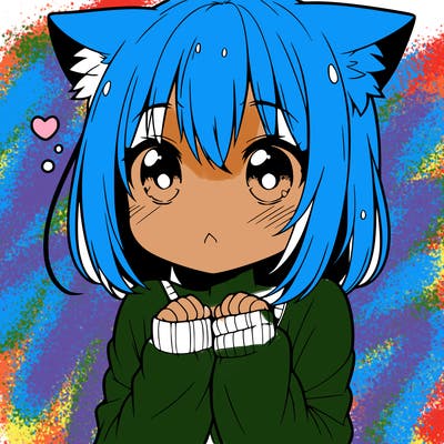 shy anime catgirl