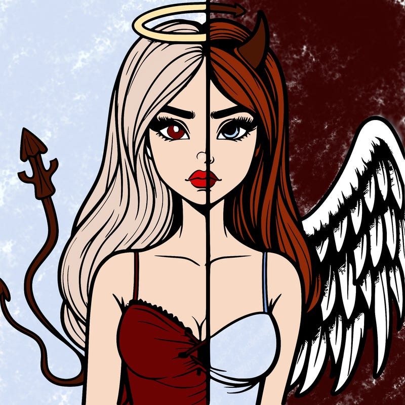 devil vs angel realistic girl