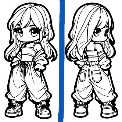 girl in crop top and baggy pants