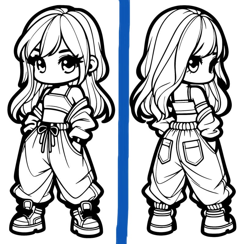 girl in crop top and baggy pants