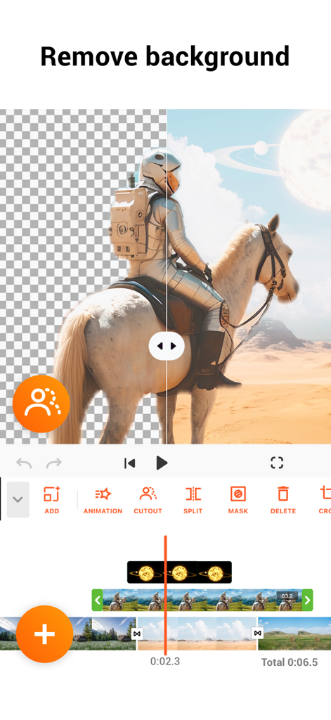 YouCut - AI Video Editor - YouCut AI video editor background removal tool interface