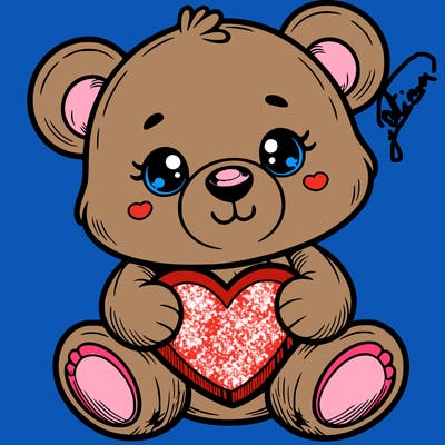 cute taddy bear with heart