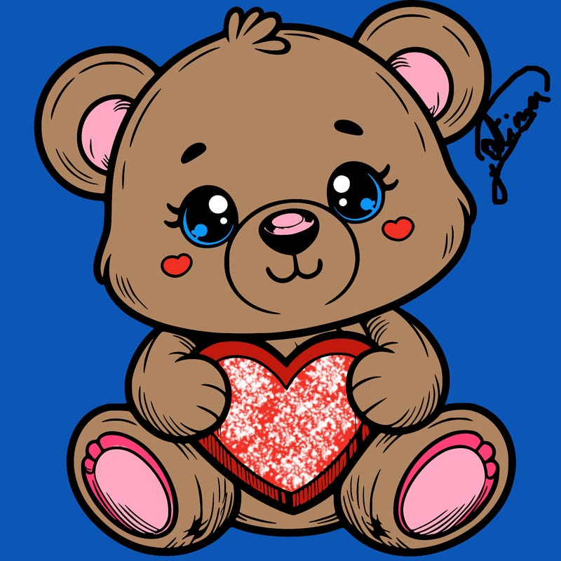 cute taddy bear with heart