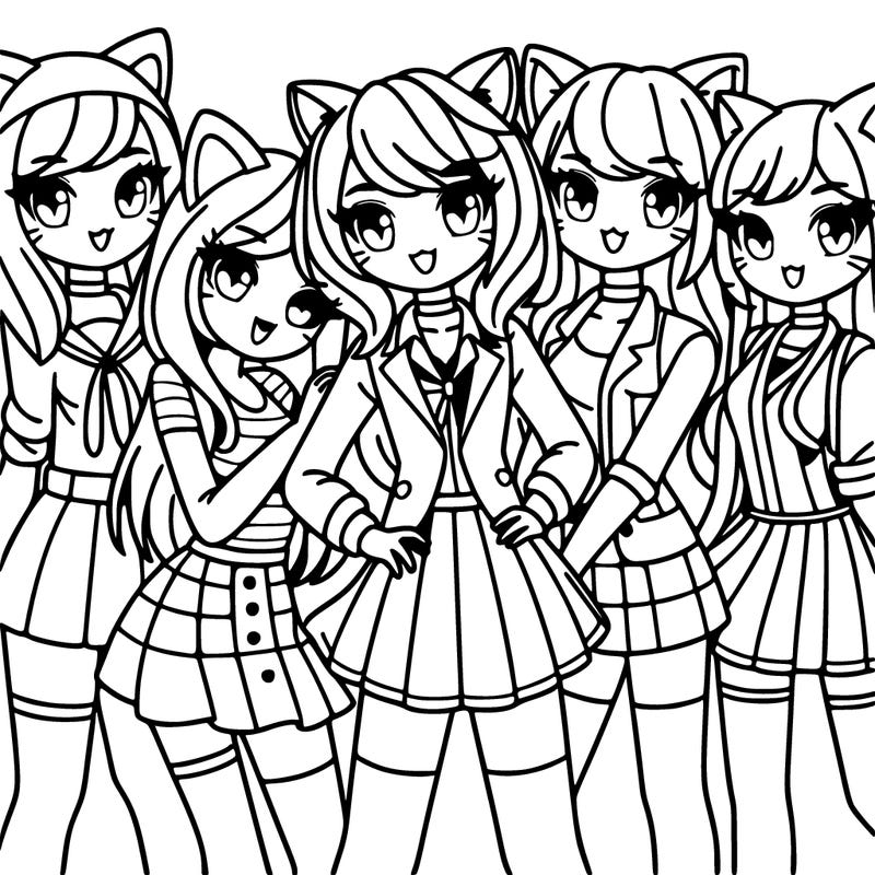 group of cat girls