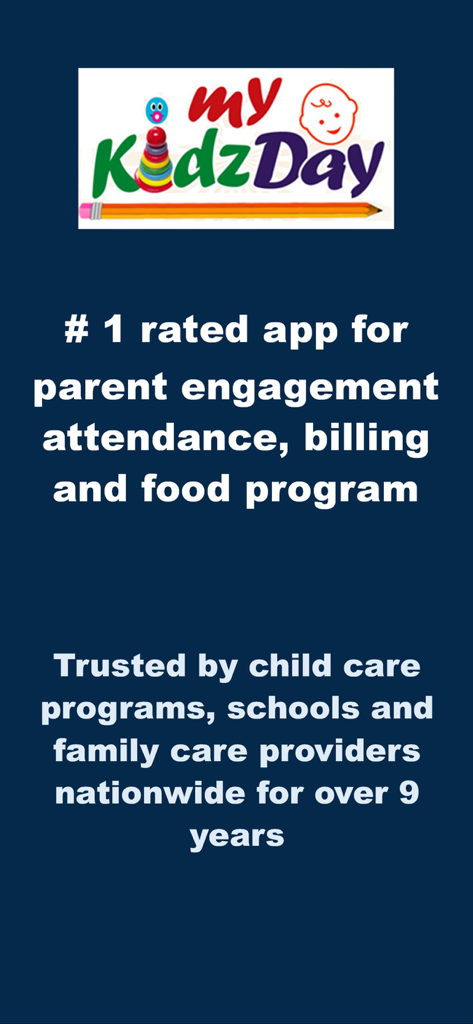 myKidzDay app overview for parent engagement attendance billing and food programs trusted by childcare providers