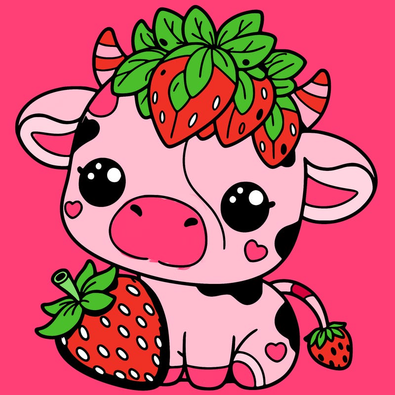 cute strawberry cow