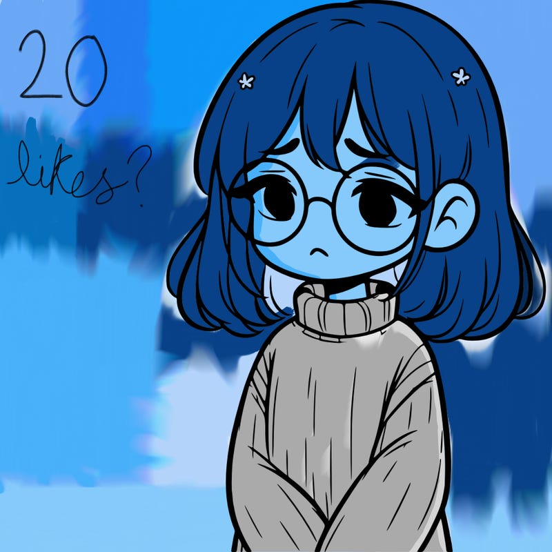 sad girl with glasses in a sweater